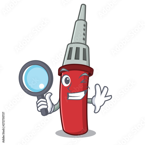 Detective soldering iron isolated with the mascot