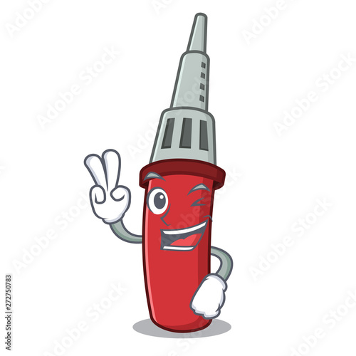 Two finger soldering iron isolated with the mascot