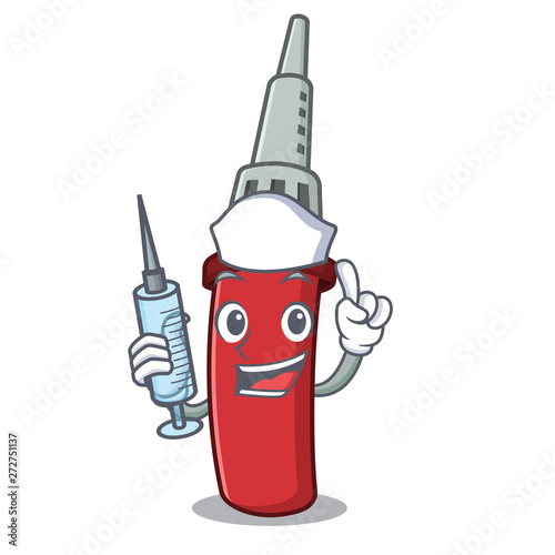 Nurse soldering iron isolated with the mascot