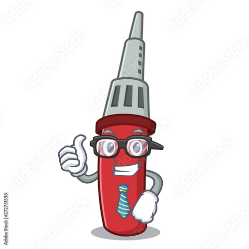 Businessman soldering iron isolated with the mascot