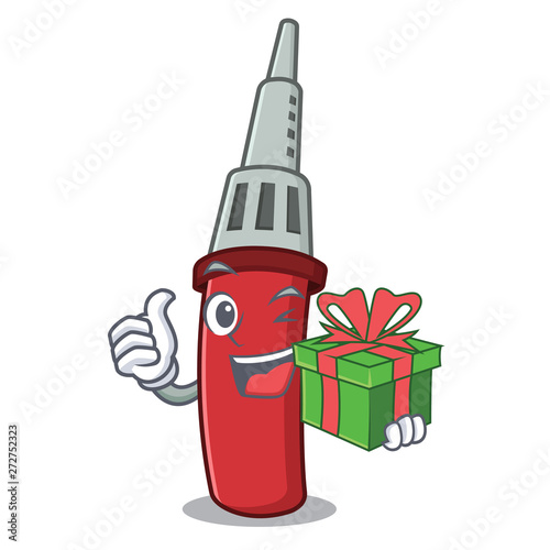 With gift soldering iron in the character shape