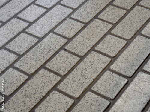 City walk path covering. Stone pavement in Japan