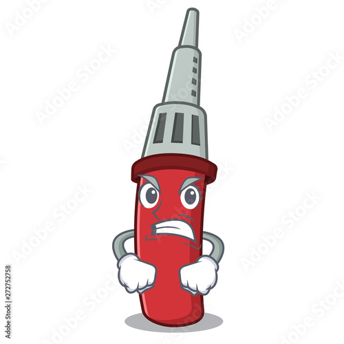 Angry soldering iron in the character shape