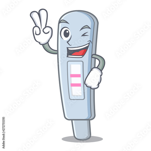 Two finger test pack isolated in the cartoon