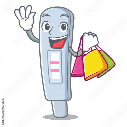 Shopping test pack isolated in the cartoon