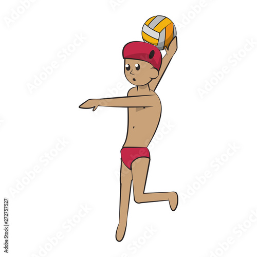 Waterpolo extreme sport cartoon