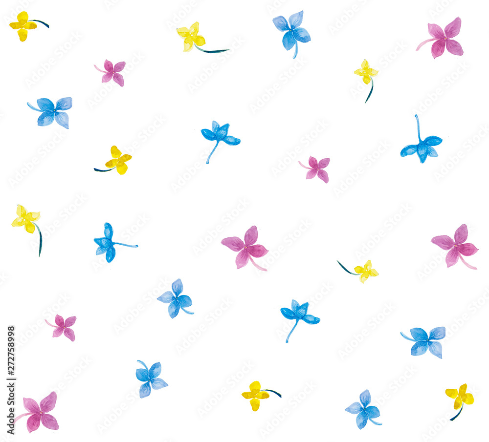 Hydrangea seamless pattern with watercolor on white background. Hydrangea seamless pattern with watercolor on white background.