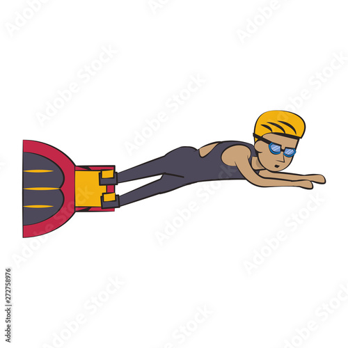 Water extreme sport cartoon isolated