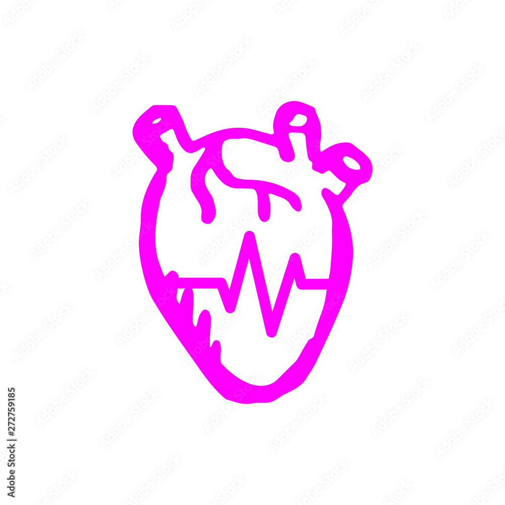 heart, human, vector, medical,pulse, beat, wave, heartbeat magenta color icon heart, human, vector, medical,pulse, beat, wave, heartbeat magenta color icon
