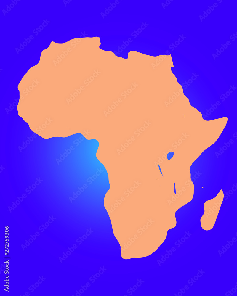 Africa colorful vector map silhouette