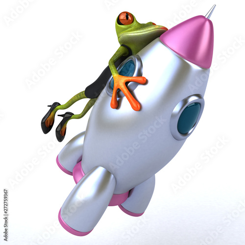 Fun frog - 3D Illustration photo