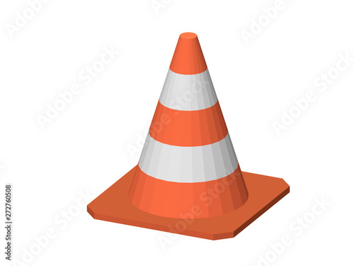 Traffic cone. Isolated on w...