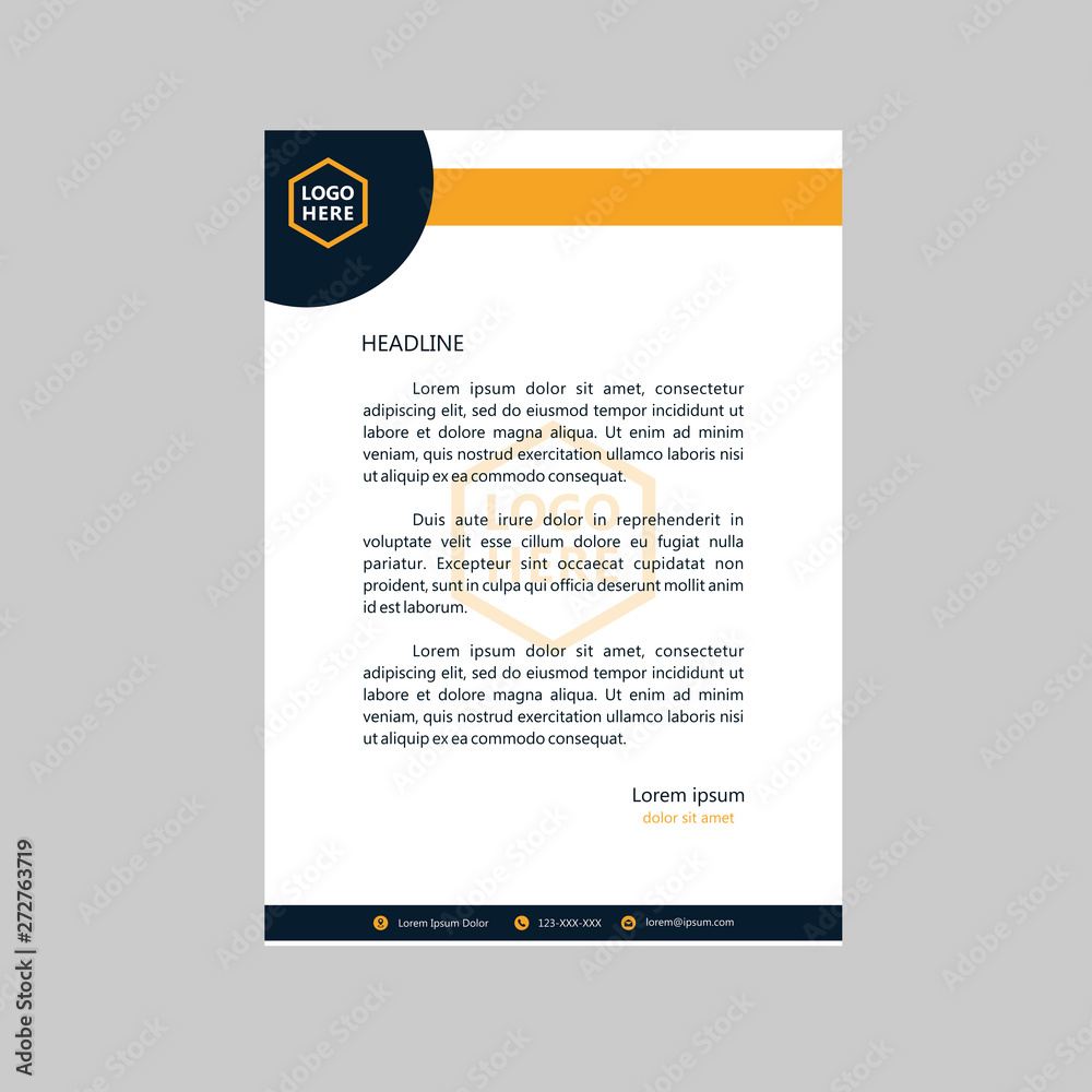modern navy orange letterhead template design modern navy orange letterhead template design