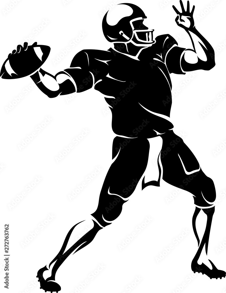 Quarterback Athlete Throw, Isolated Vector Stock Vector | Adobe Stock