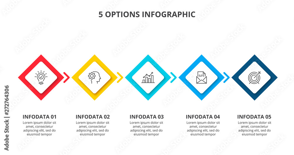 Creative concept for infographic. Business data visualization. Abstract elements of graph, diagram with 5 steps, options, parts or processes. Creative concept for infographic. Business data visualization. Abstract elements of graph, diagram with 5 steps, options, parts or processes.