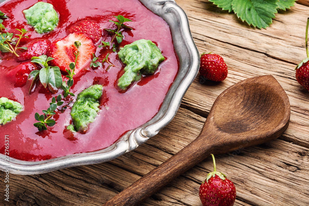 Summer strawberry soup