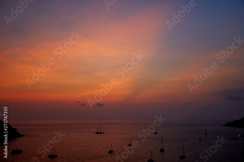 Sunset about sea with boat Thailand Phuket © Raimond Klavins