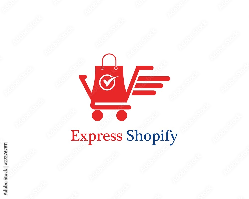 Express online shop logo concept design template vector