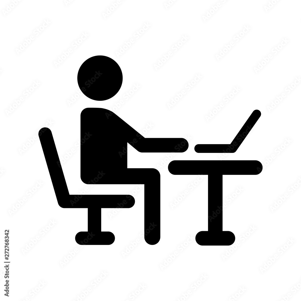 Work on laptop icon Work on laptop icon