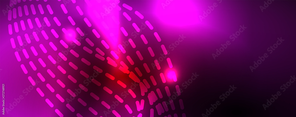 Fototapeta premium Shiny neon lines techno magic futuristic background, magic energy space light concept, abstract background wallpaper design