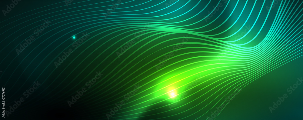 Shiny neon vector wave line abstract background, motion concept Shiny neon vector wave line abstract background, motion concept
