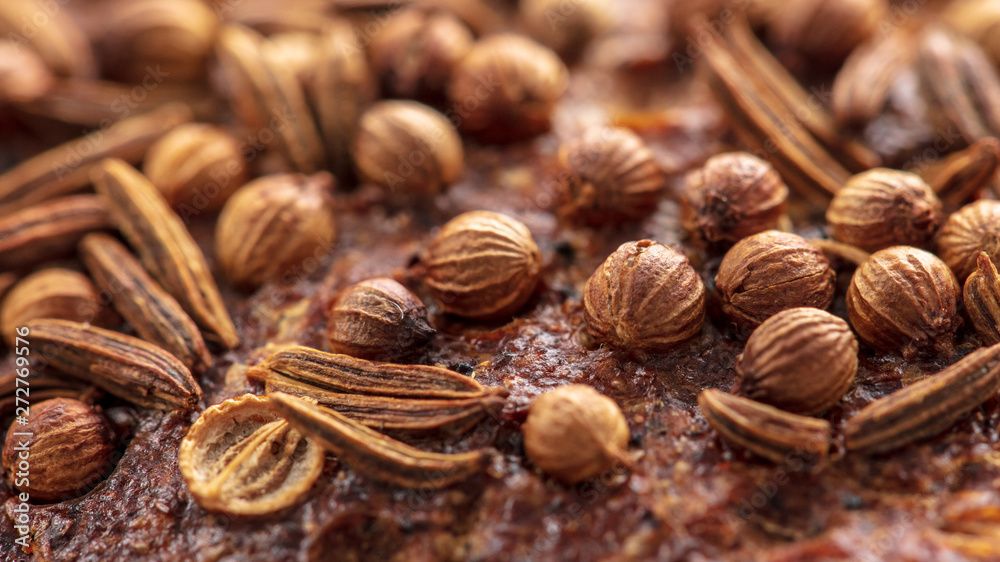 Sesame rye bread as a background