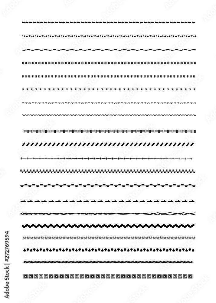 Set of vector text dividers borders Set of vector text dividers borders