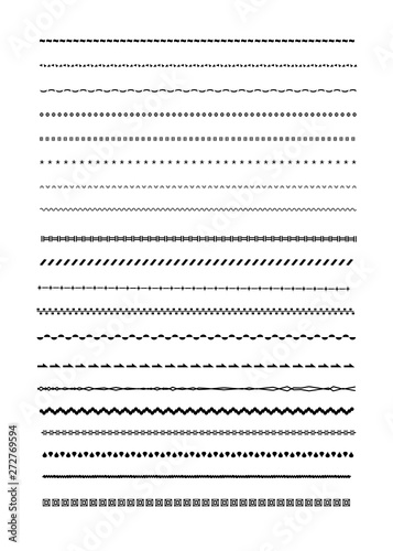 Set of vector text dividers borders