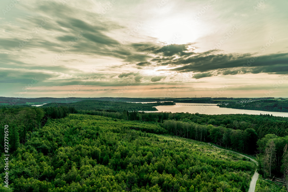 landscape with river and clouds