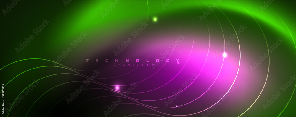 Shiny neon lines template - northern lights glowing blur lines. Futuristic style glow neon 80s disco club or night party techno template Shiny neon lines template - northern lights glowing blur lines. Futuristic style glow neon 80s disco club or night party techno template