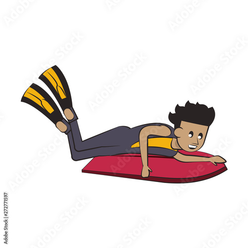 Water extreme sport cartoon isolated