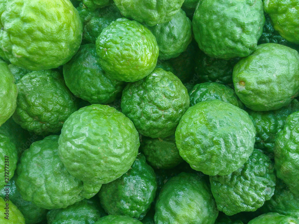 kaffir lime on sale in south east Asia street market kaffir lime on sale in south east Asia street market