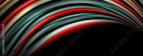 Fluid color rainbow style wave abstract background  techno modern design on black