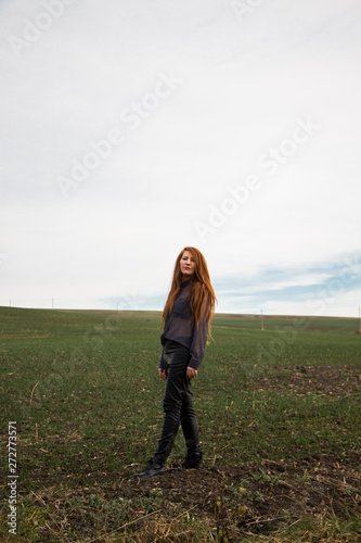 young beautiful woman in the field © Julia