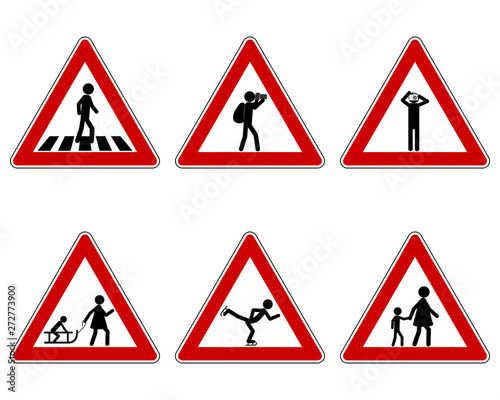 Verkehrsschild für verschiedene Sportarten