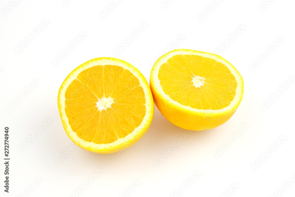 slice of orange isolated on white background slice of orange isolated on white background