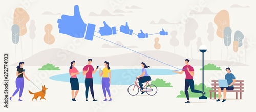 Social Networking Addiction Flat Vector Concept