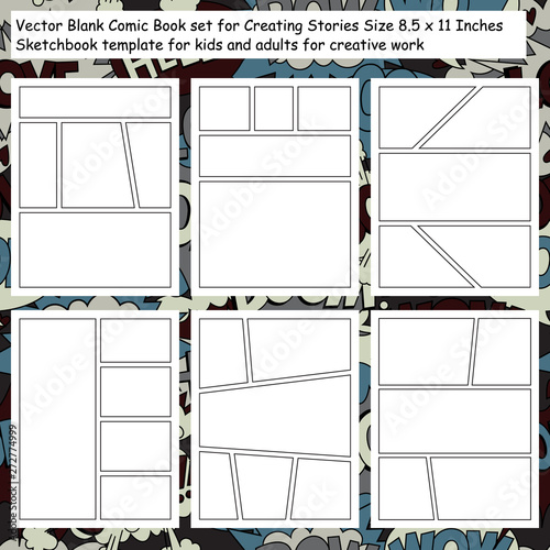 Sketchbook template for kids and adults for creative work