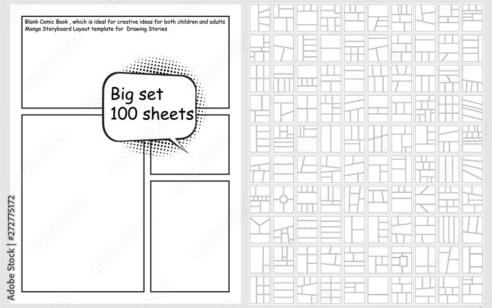 Blank Comic Book , Which is Ideal for Creative Ideas Stock Vector