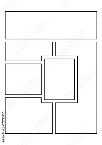 Manga Storyboard Layout template for Drawing Stories