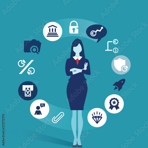 female executive icons illustration - Vector1