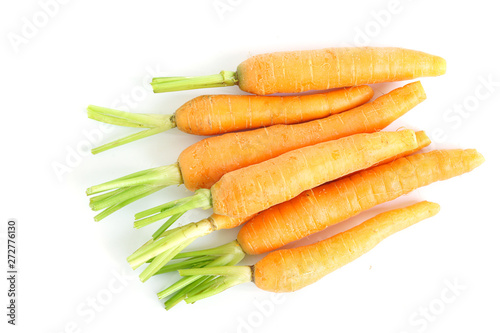 Group of  sweet carrots vegetable isolated on white background