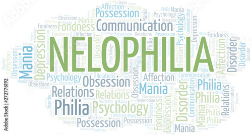 Nelophilia word cloud. Type of Philia.