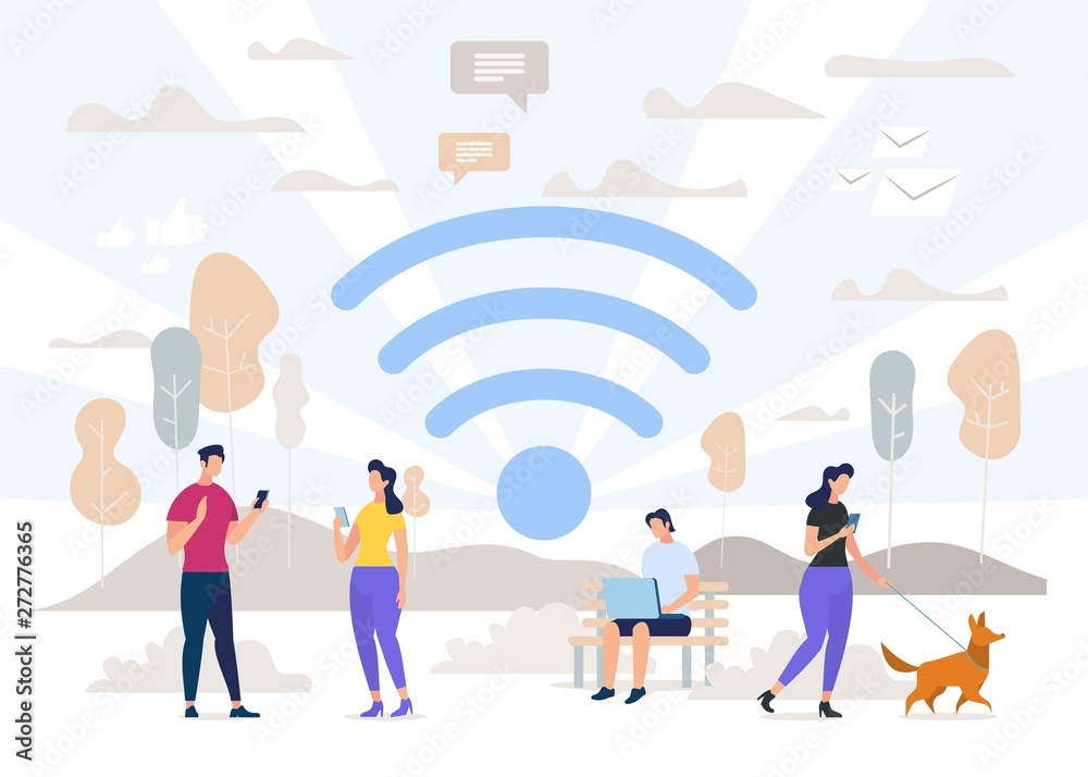 Communicating with Wirelesses Technologies Vector