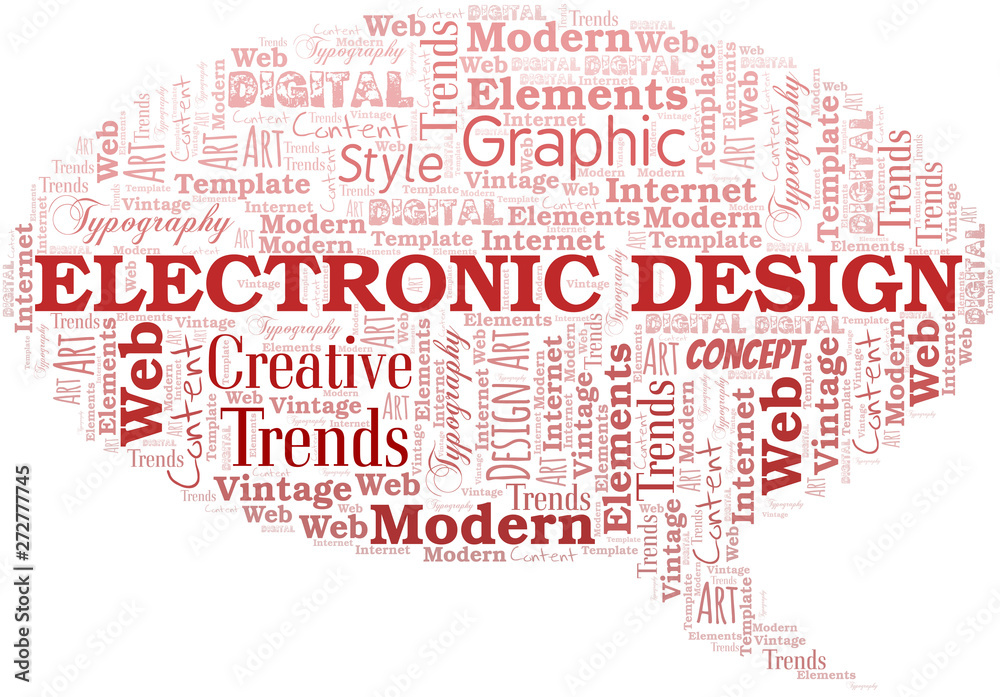Electronic Design word cloud. Wordcloud made with text only.