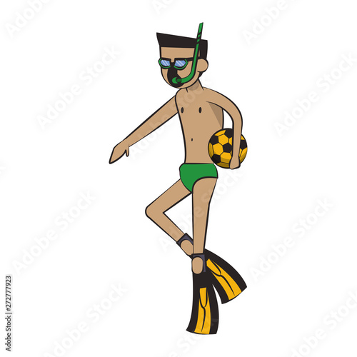 Water extreme sport cartoon isolated