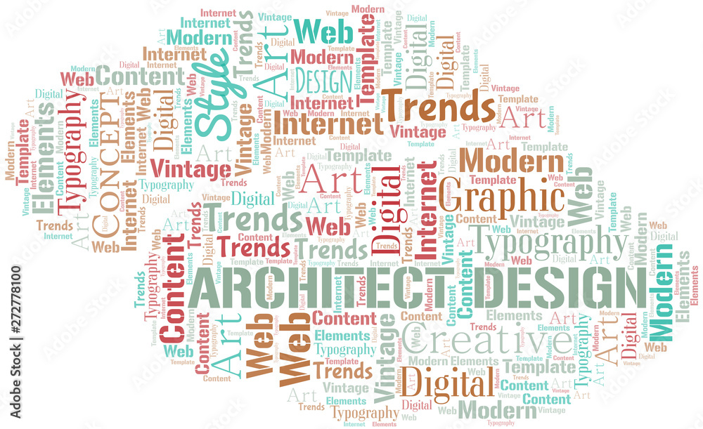 Architect Design word cloud. Wordcloud made with text only.