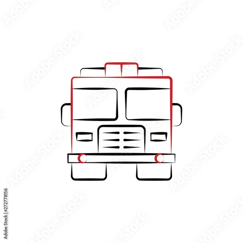 Firefighter, fire truck two color icon