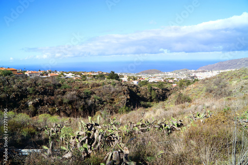 In the distance the city of Los Llanos de Aridane on Canary island La Palma photo