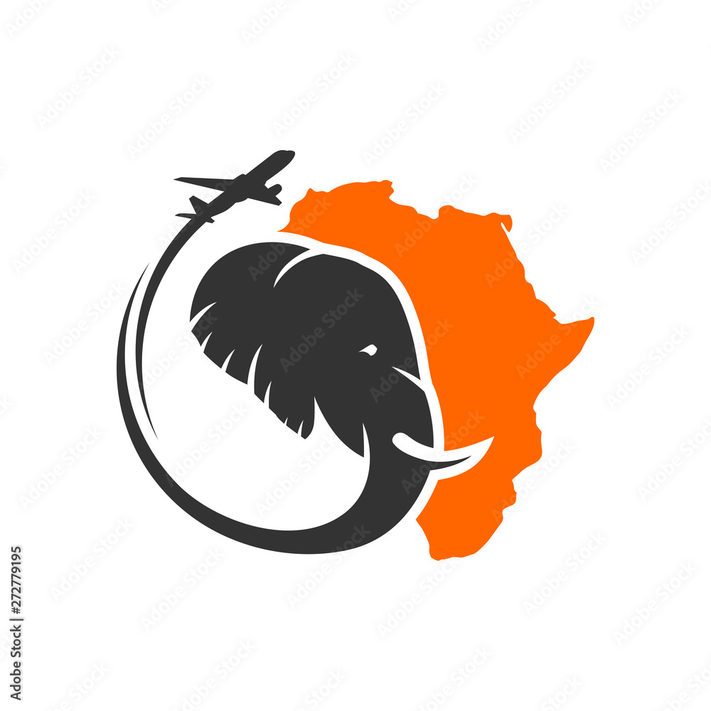 Elephant travel logo in Africa Stock Vector Adobe Stock
